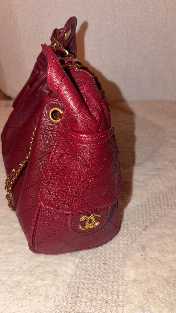Borse da donna: Handtasche Leder gesteppt dunkelrot – Nuovo (secondo la descrizione) da Buchs AG venduto da mel_9p8r 3