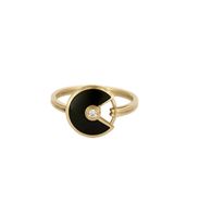 Bague Cartier Amulette or rose et Onyx, taille 53