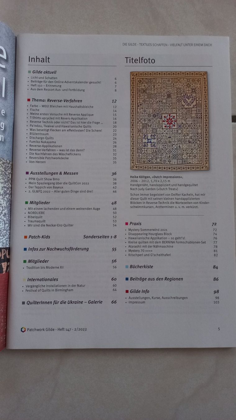 Riviste & Magazine: 2 Patchwork Gilde Magazine: Quilts & Textile Kunst – Usato da Winistorf venduto da acreativ4 4