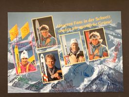Ski WM1988 Calgary 2 Autogrammkarten Org.Unterschrifte(F115)