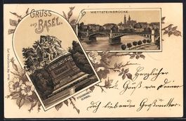 Litho Basel, Wettsteinbrücke, Strassbur