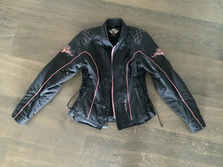 Veste Harley-Davidson noire/rose, taille M, parfait état