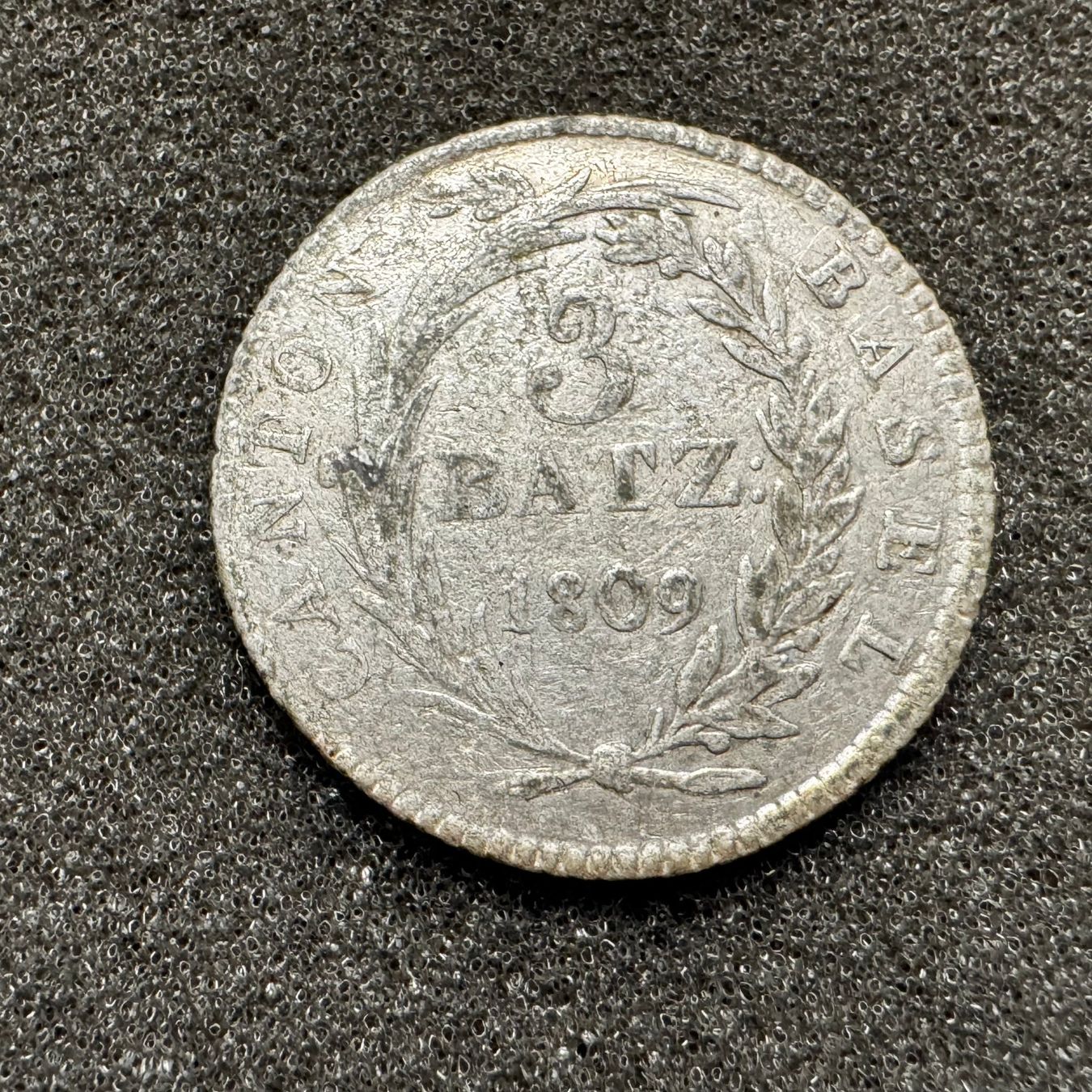 Alle Münzen: 3 Batz Silber Kanton Basel 1809 – Gebraucht aus Reitnau von tb-muenzen