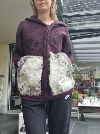 Kapuzenpulli braun Merinowolle neu