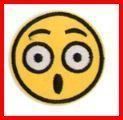 Badge Aufnäher Smiley Emoji überrascht Aufbügler Patch Flick