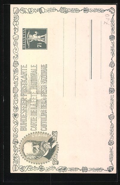 Ansichtskarten: Schweizer Bundesfeier 1919, Gottfried Ke – Gebraucht aus Berlin von bartko-reher 1