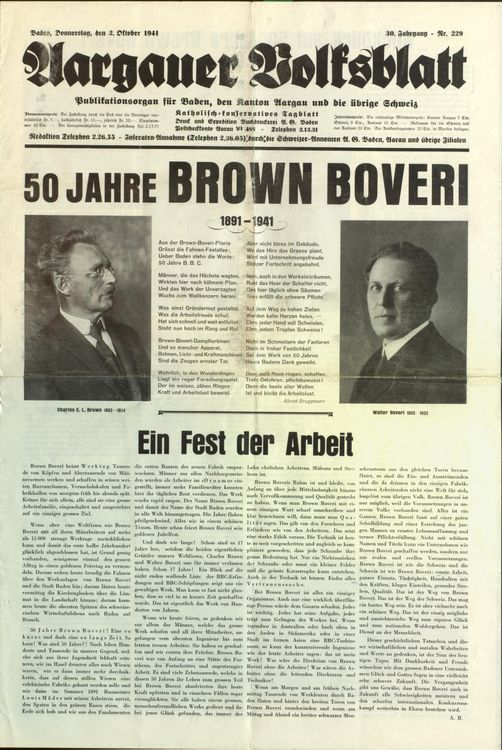 Baden, Brown Boveri, Aargauer Volksblatt Kaufen auf Ricardo