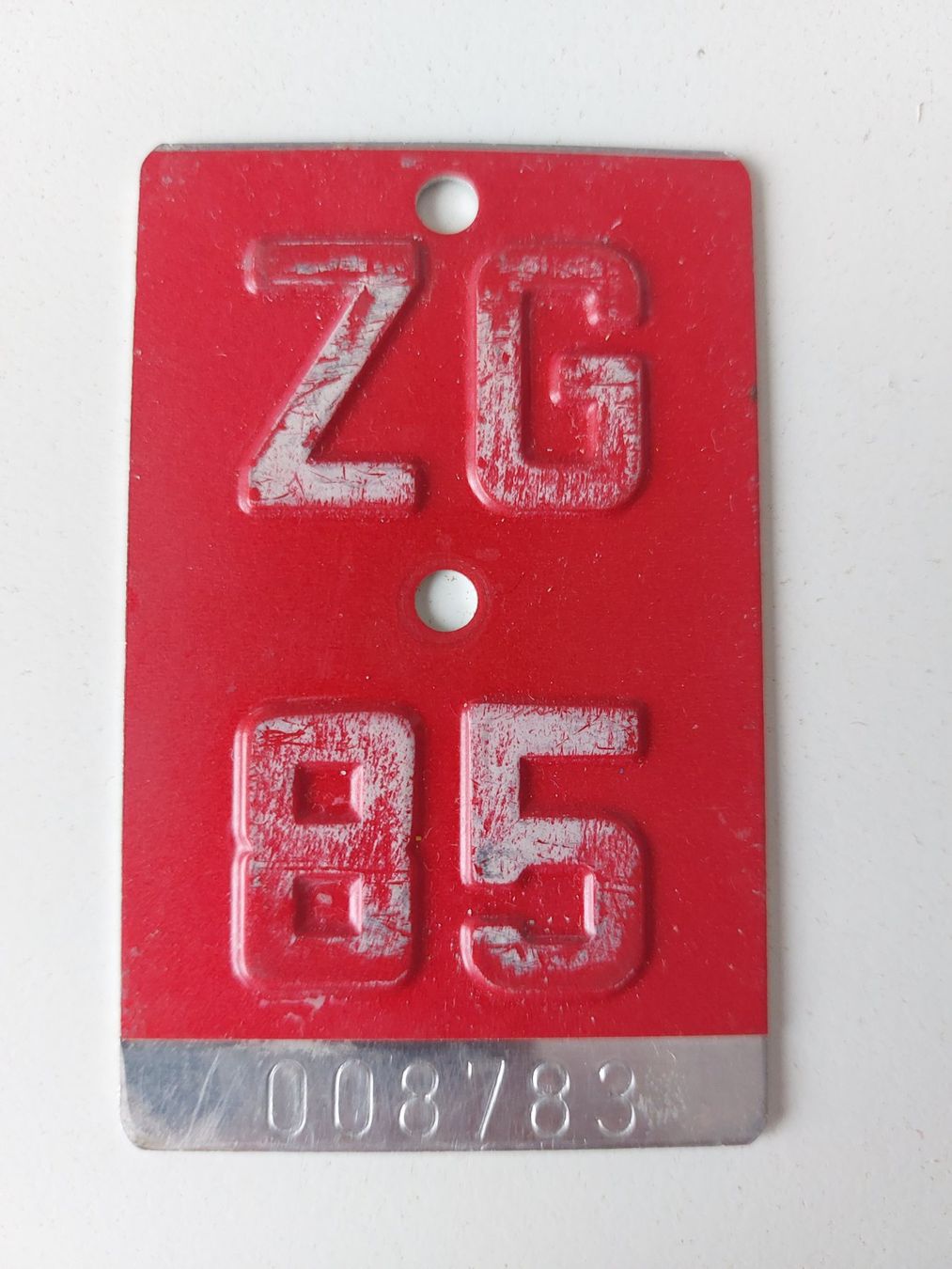 Sachs Insegne: Velonummer ZG 85 plaque Velo – Usato da Schenkon venduto da Uhu007