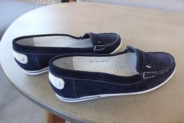Leder-Ballerinas blau, Gr. 36