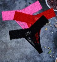 3 x String-Tanga-Unterwäsche-Spitzen- Grösse M