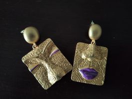 Boucles d'oreilles pendantes en argent neuves