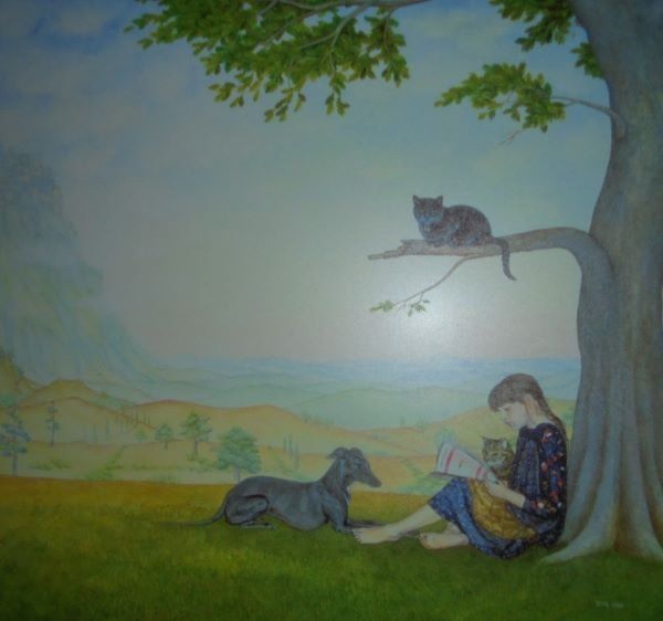 Foto & Immagini: Bilder Kunst :Moderne Naive Kunst. 3er Set Windhund/Whippet – Usato da Egliswil venduto da jimygbs 2