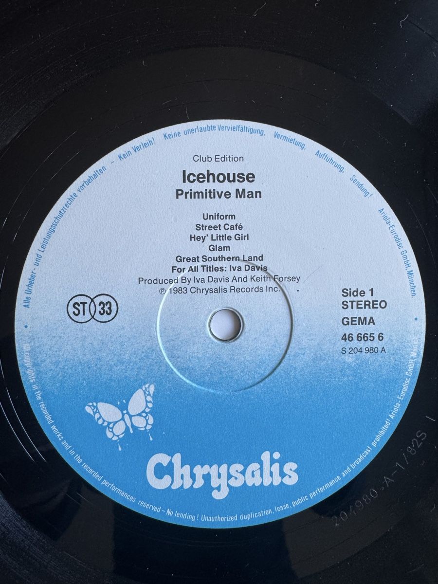 Dischi in vinile: Icehouse - Primitive Man - LP - 1982 – Usato da Rorbas venduto da BlackstarRecords 3