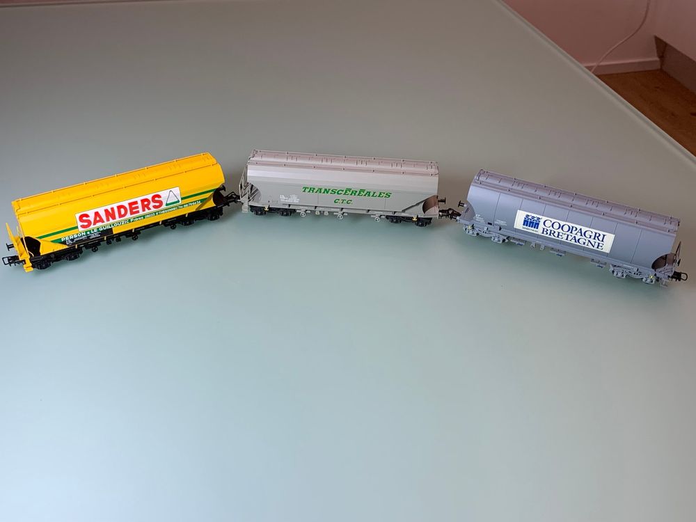 3x SNCF Céréaliers / Silowagen *TRANSCEREALES *SANDERS *COOP Kaufen auf Ricardo
