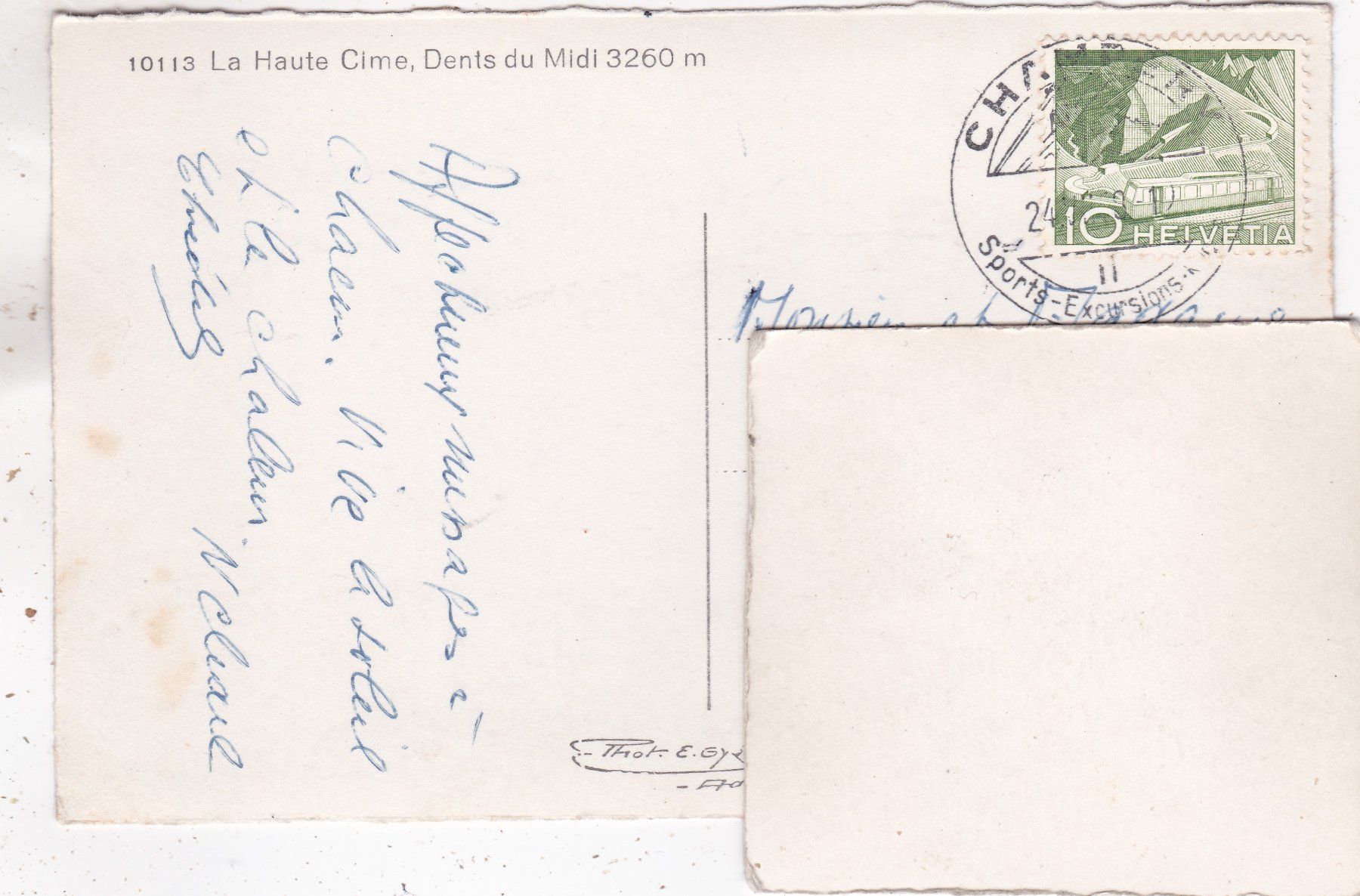 Ansichtskarten: La Haute Cime  Dents du Midi 1959 – Gebraucht aus Herisau von Lisegrat2008 1