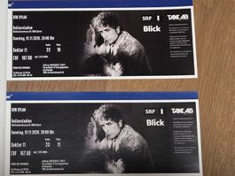 Bob Dylan 2 Top Sitzplätze I1 R23 Sitze 10+11 ZH 1.11.26