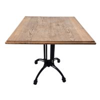 Tisch I Holztisch mit Gusseisenbein 75 x 70 cm