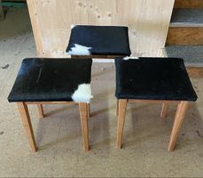 Exklusive Kuhfell-Hocker, 3er Set, Top Zustand! 🐄🪑🪑🪑