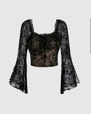 Gemusterte Bluse m.Trompetenärmeln Gr S *neu*