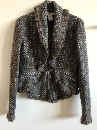 JIKI Monte-Carlo Ensemble Tweed Laine Veste Jupe T34 Gris Fr