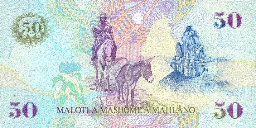 Banconote: Lesotho 50 Maloti 2001 P-17d UNC – Nuovo (secondo la descrizione) da Schliern b. Köniz venduto da pizzitaxi 1