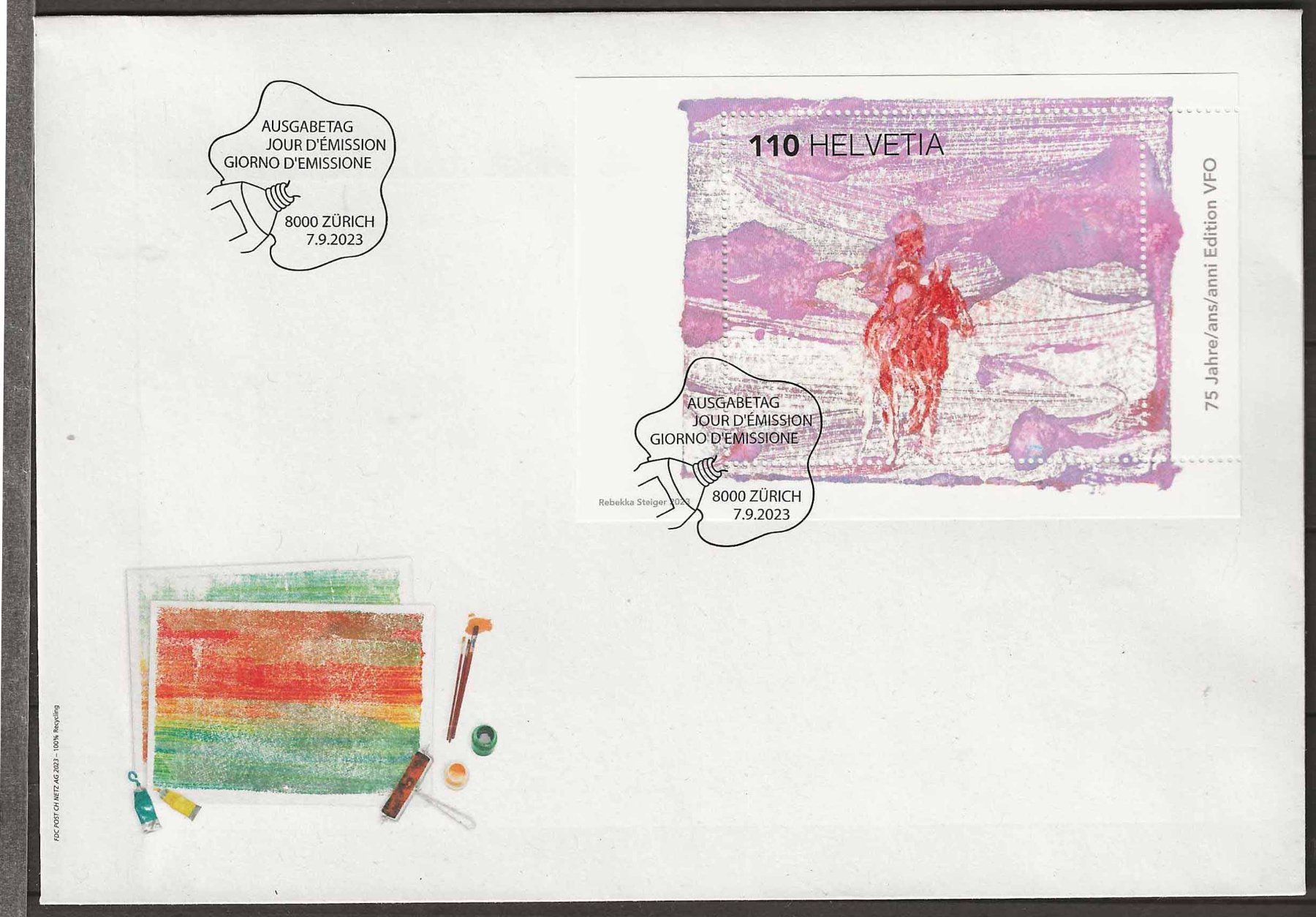 Tutti i francobolli: F1966 - FDC Bloc 75 ans Edition VFO – Usato da Trélex venduto da Phil_Albert