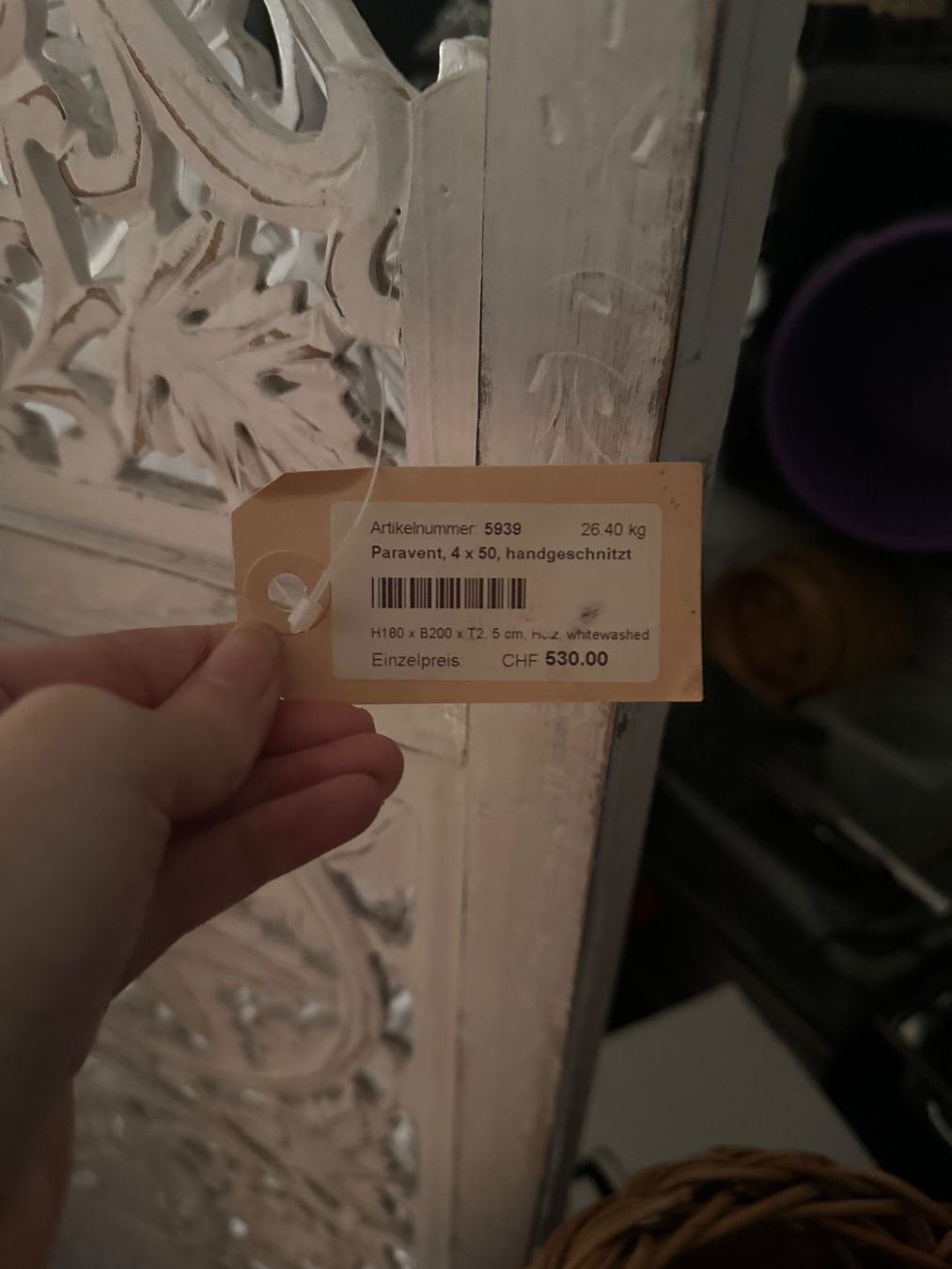 Paravents: Paravent Raumteiler hangeschnitzt mit Original Etikett 530NP – Neu (gemäss Beschreibung) aus Wohlen AG von jes_9c79 1