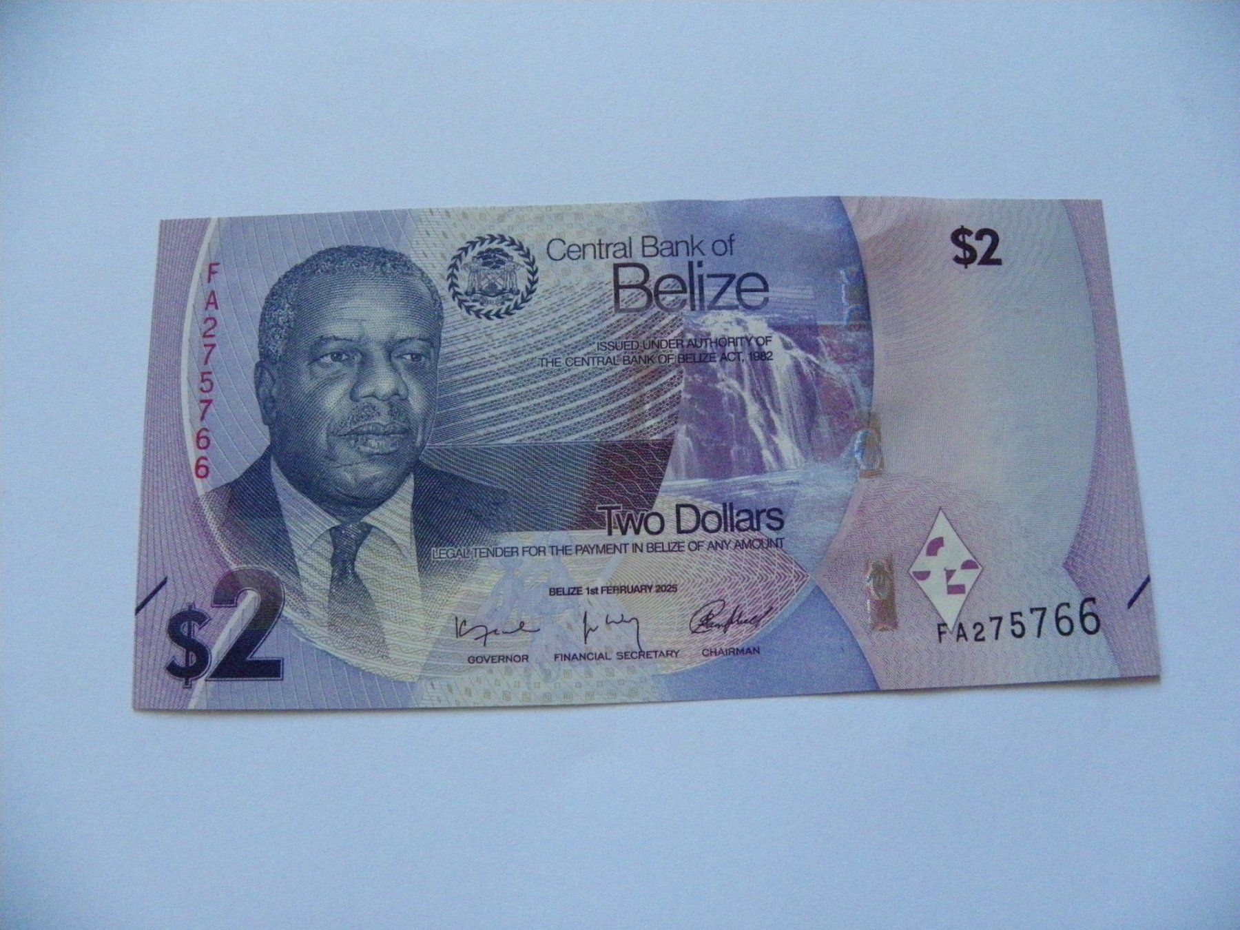 Banknoten: Belize 2 Dollars 2025, Unc – Neu (gemäss Beschreibung) aus Untersiggenthal von Gas61