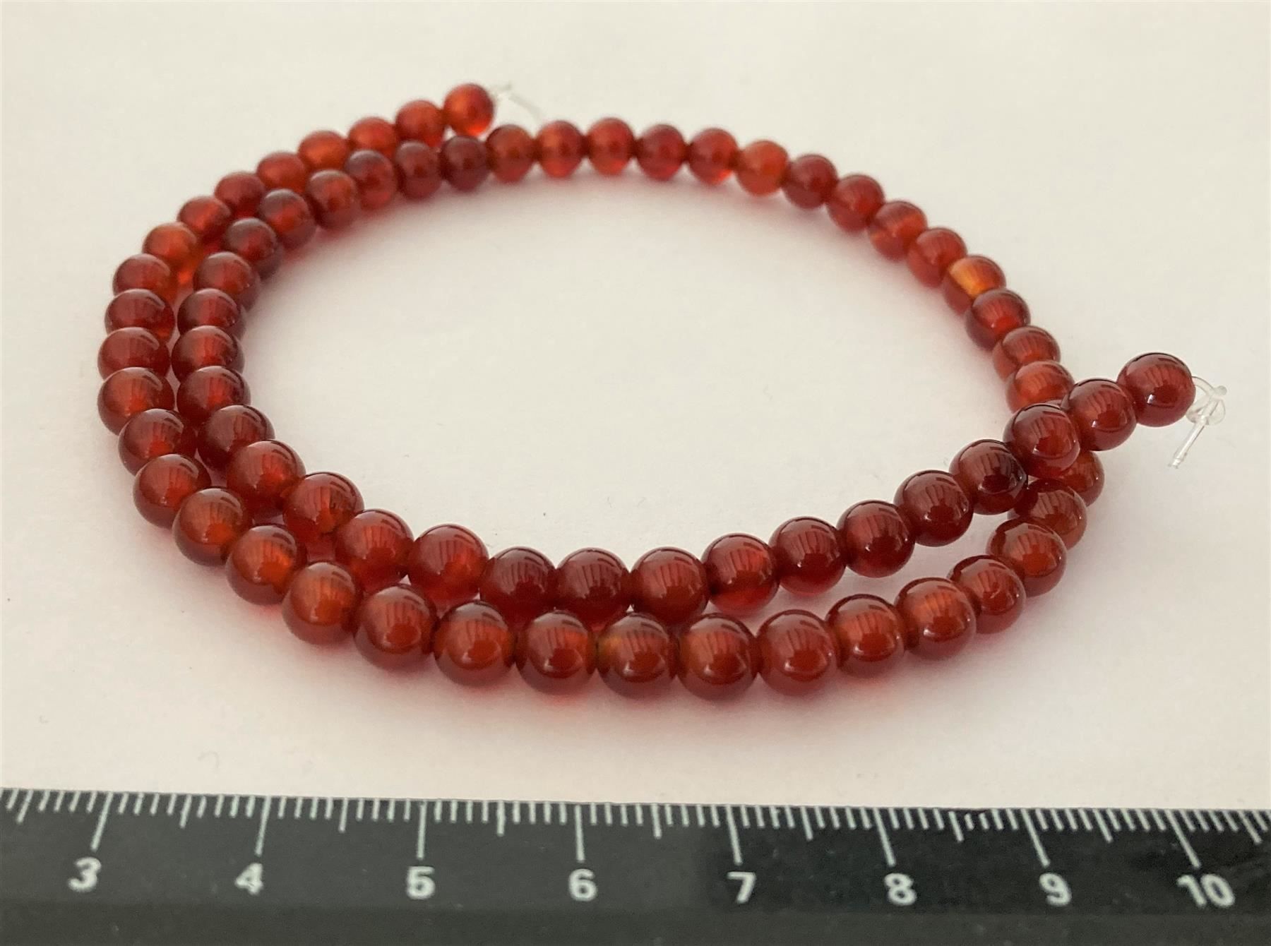 Perlen (unechte): 1 rang perles Cornaline, rondes, 6 mm / Karneol – Neu und originalverpackt aus Goumoens-la-Ville von brandonv 1