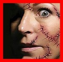 Zombie Tattoo Schnittverletzung Kratzer Halloween Narbe