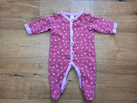Pyjama Grösse 68, Schlafanzug, Regenbogen, Wolken, Baby