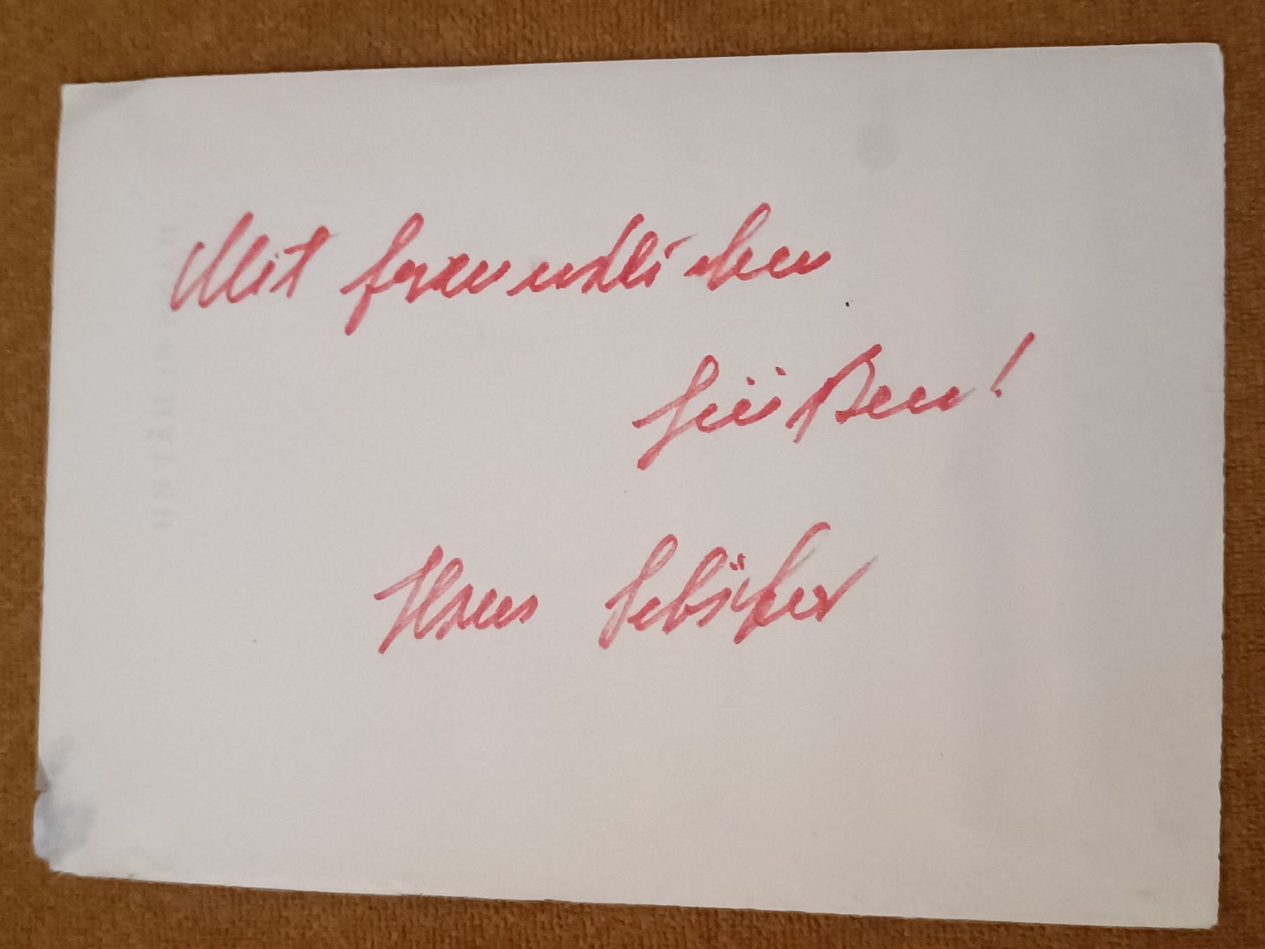 Autografi: Hans Schäfer - Weltmeister 1954 – Usato da Menziken venduto da Artographs
