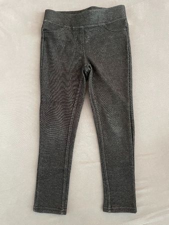 Neuwertig: Gefütterte dunkelblaue Leggings, Gr. 116