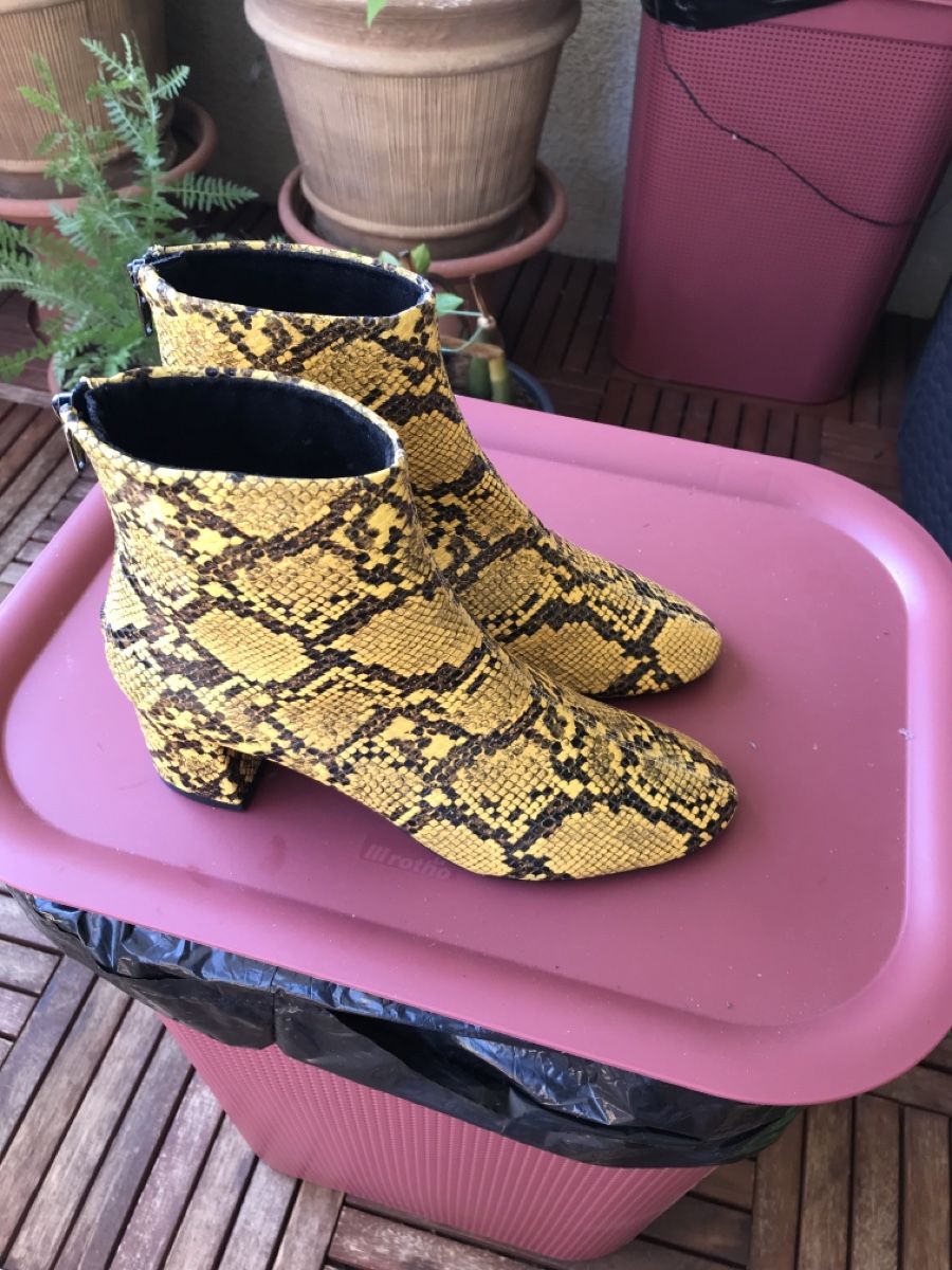 Mango Damenschuhe: Stiefelette Mango, gelb, Animalprint, Gr. 37 – Gebraucht aus Meilen von delta-da-spica 3