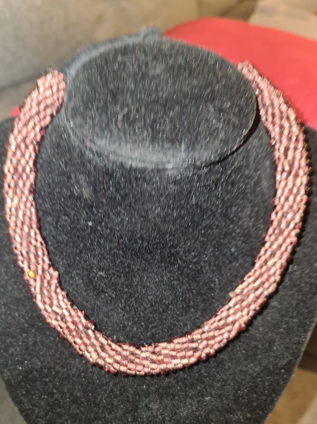 Catenine: Echte rote Granat Infinity Halskette, Nepal India - 47 cm – Usato da Münchenbuchsee venduto da babilibern 1