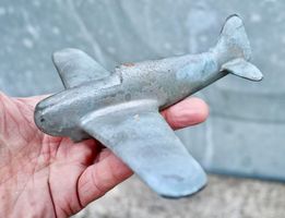 schwer & massiv FLUGZEUGMODELL antik Bronze - Morane?