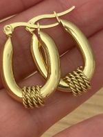Edelstahl Elegante Creolen Ohrschmuck  Farbe:Gold
