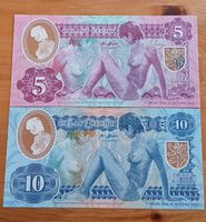 Fantasienoten Set Oblast Cechy 5 und 10 Kronen neuwertig