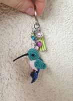 Amigurumi Schlüsselanhänger mit Kolibrie   Neu, handgemacht