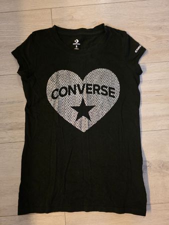Converse T-Shirt Schwarz Herz Gr 128- 140