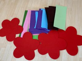 Filz Stoffe / Blumen / Restepaket