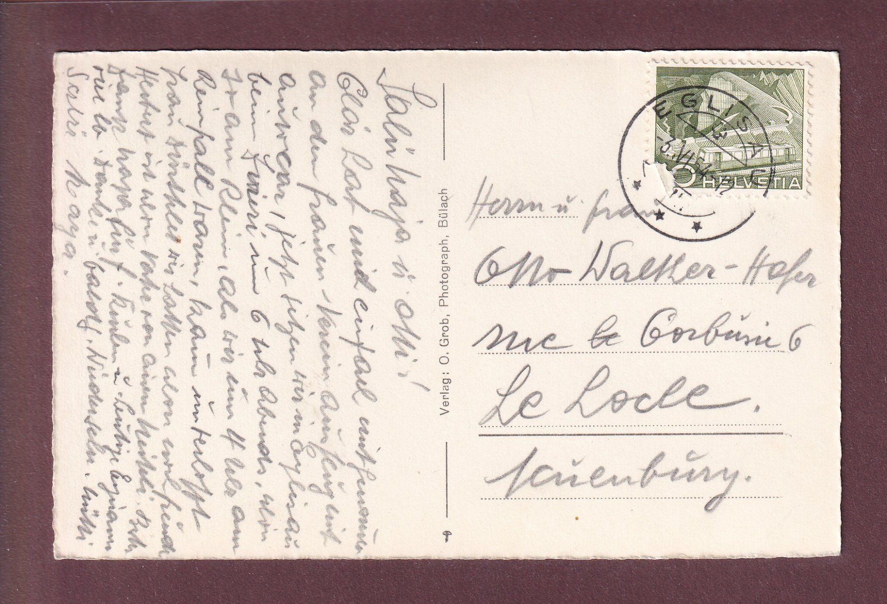 Ansichtskarten: EGLISAU - Abendstimmung - 1954 – Gebraucht aus Pully von nicecards 1