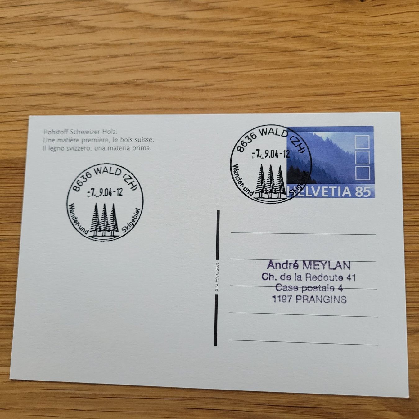 Cartoline postali: GS Karte Wald ZH 2004 – Usato da Biel/Bienne venduto da Destockweb