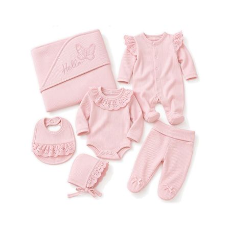 NEU-3-6M-Baby Erstausstattung 6-teilliges Set 100% Baumwolle