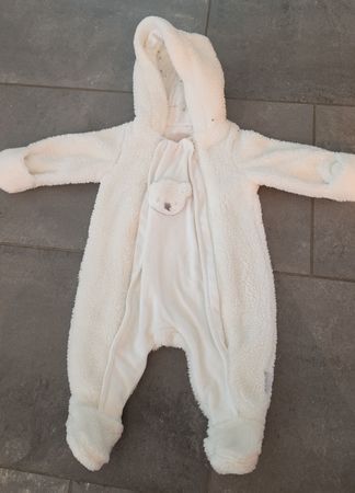 Baby Strampler mit Kapuze weiss Grösse 58 gebraucht