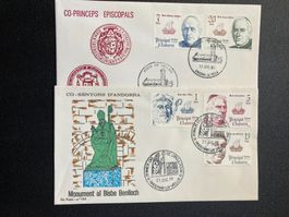spanisch Andorra 1979/81 ill Ersttagsbiefe Co-Fürsten
