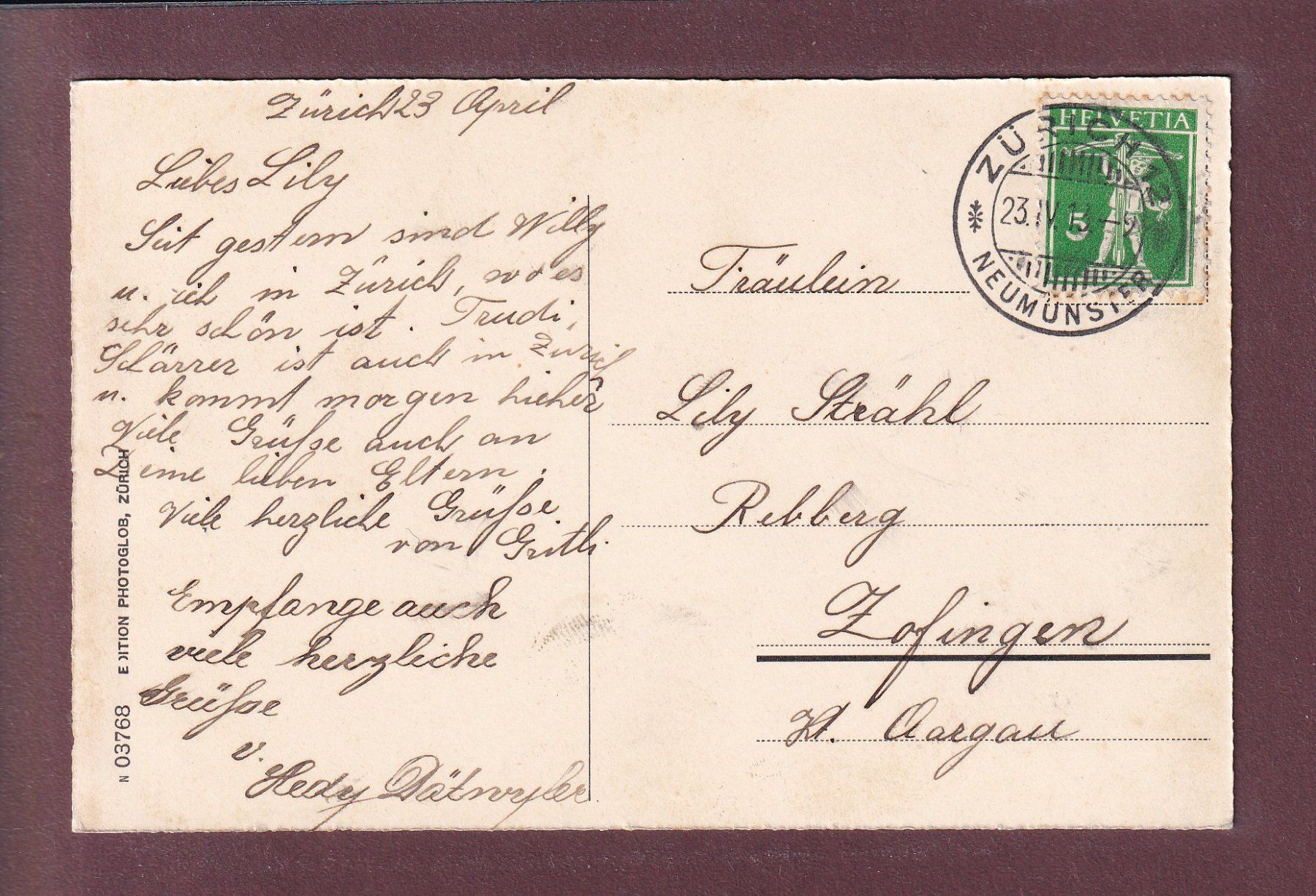 Cartoline postali: ZÜRICH - Hardturm - 1913 – Usato da Pully venduto da nicecards 1