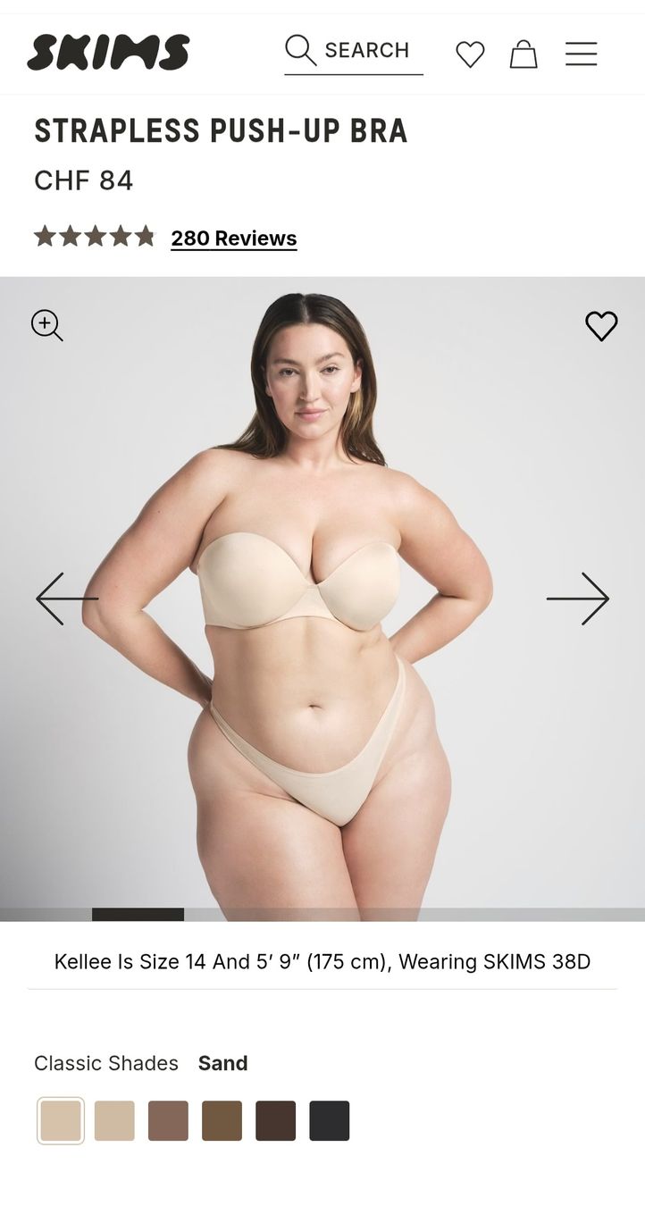 Skims Sonstige Unterwäsche: SKIMS ULTIMATE STRAPLESS PUSH-UP BRA SAND 38C – Neu (gemäss Beschreibung) aus Horn von kisaran3