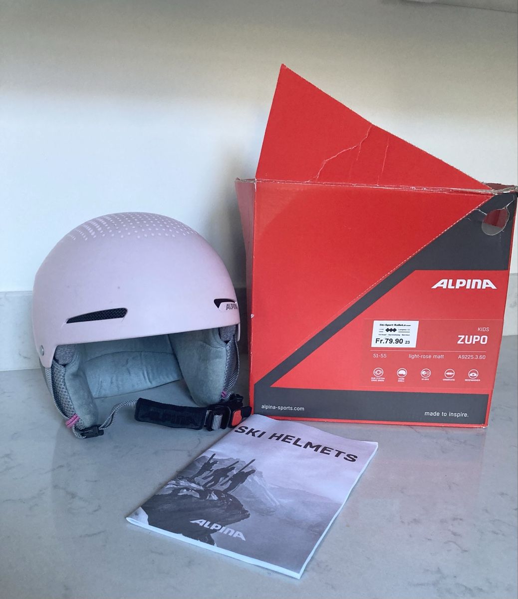 Caschi: Alpine Kinder Skihelm - Rosa große 51-55 – Usato da Zäziwil venduto da kbr_jd95