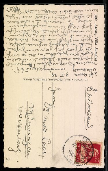Cartes postales: AK Arosa, Villa Surselva – D'occasion à Berlin par bartko-reher 1